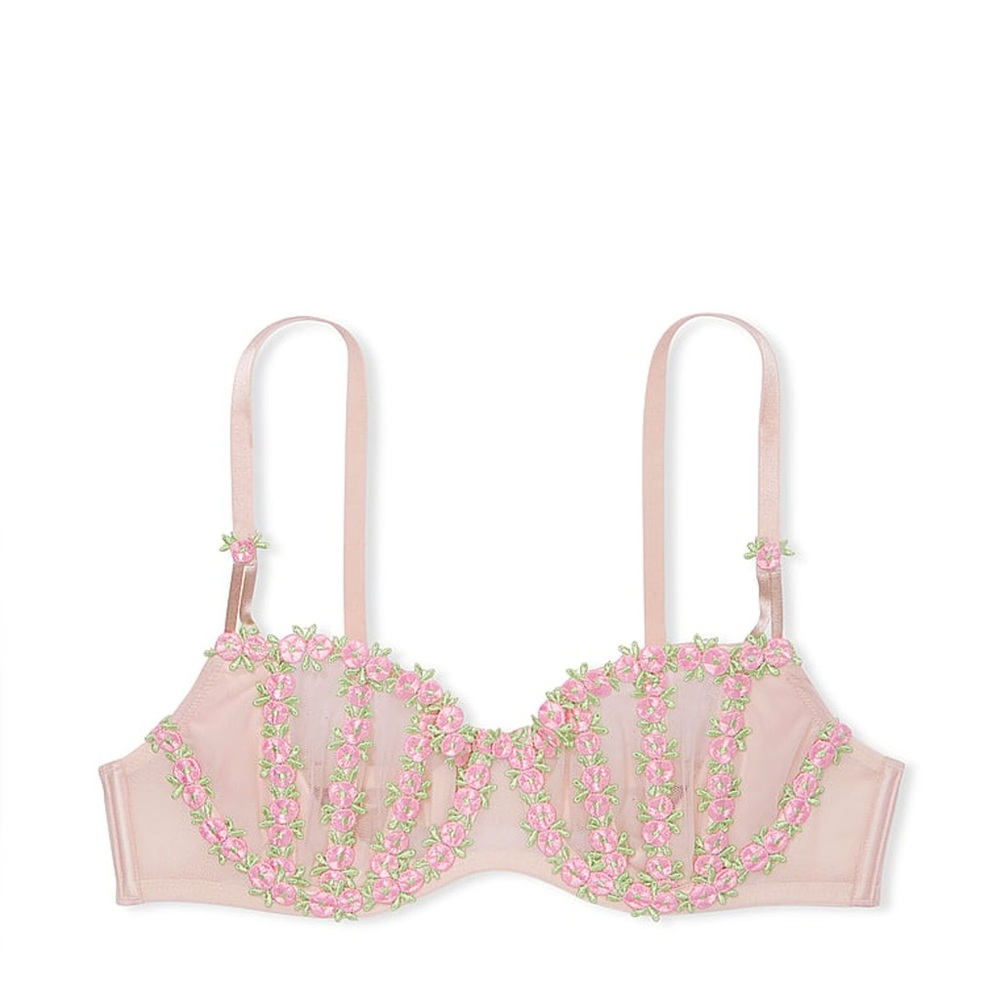 Victoria's Secret Dream Angels Rosebud Pink Structure Balcony Bra |  32C